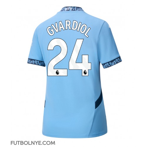 Camiseta Manchester City Josko Gvardiol #24 Primera Equipación para mujer 2024-25 manga corta